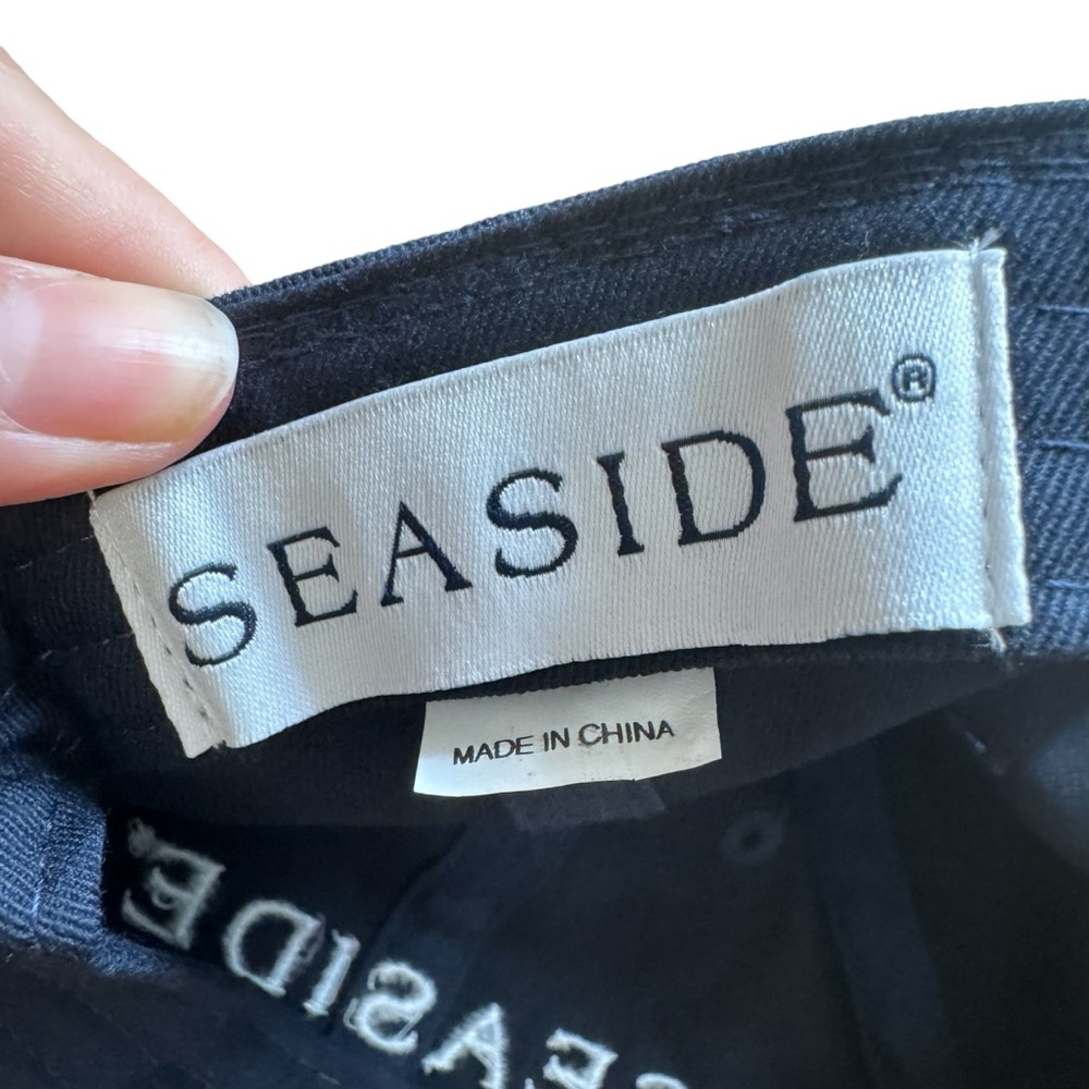 Seaside‎ Embroidered Adjustable Baseball Cap Navy Blue White - Picture 8 of 11